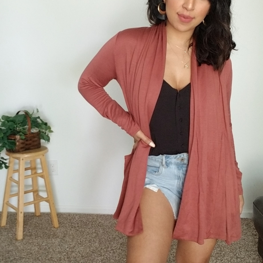 FLASHSALE⚡ULTRAMODERN DRAPE CARDIGAN IN BROWN - Picture 11 of 12